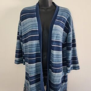 Ralph Lauren Blue Striped Knit Sweater